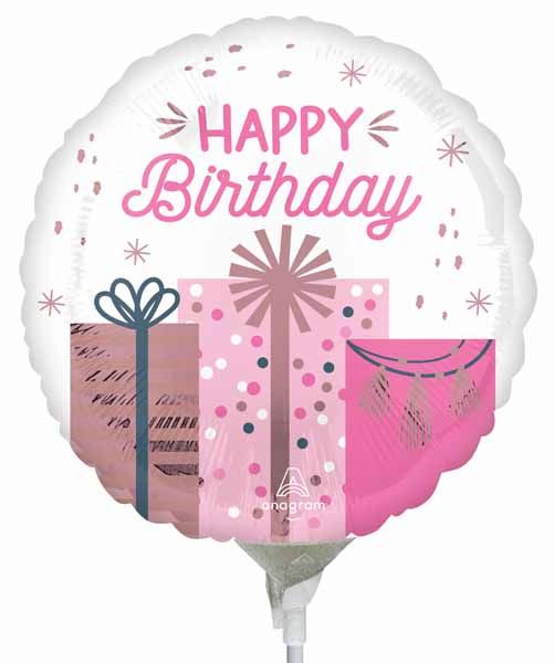 Pastel Happy Birthday 9-Inch Round Foil Balloon