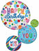 28" Satin Happy Birthday Orbs Foil Balloon