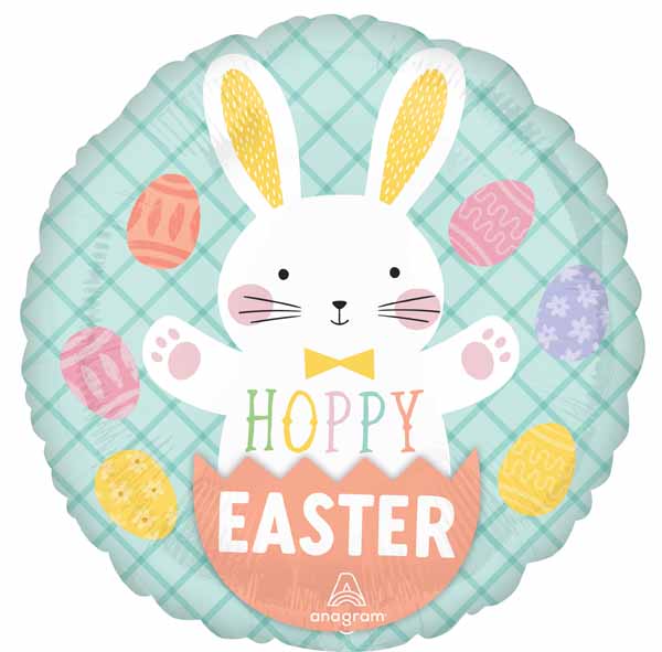 Hoppy Easter Bunny 18-Inch Round Foil Balloon