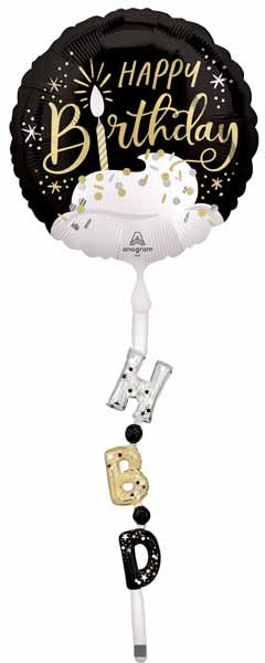 BLK SILVER GOLD HBD 69" AIRWALKER P70 PK