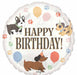 Pawsome Party Happy Birthday 18" Round Foil Balloon