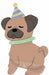 Pawsome Party Pug AirWalker Foil Balloon, 42 Inch