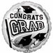 Silver Graduation 18-Inch Round Foil Balloon