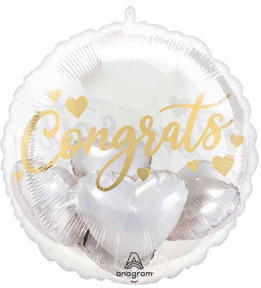 Congrats with Hearts 20-Inch Insider Foil Balloon