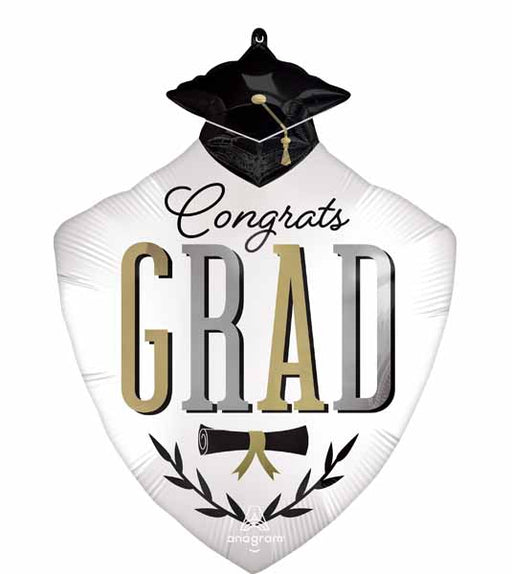 Caps Off Grad 30-Inch Shaped Foil Balloon