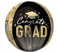 16-Inch Stripes Grad Orbz Foil Graduation Balloon