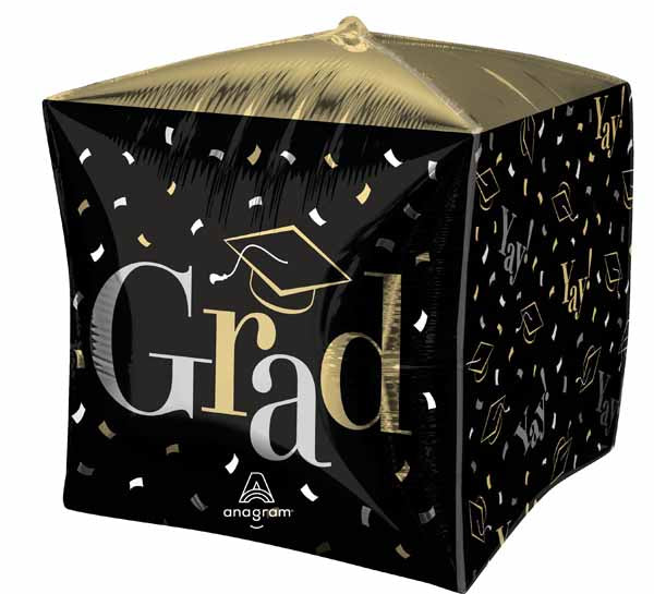 Class Dismissed 16-Inch Cubez Graduation Foil Balloon