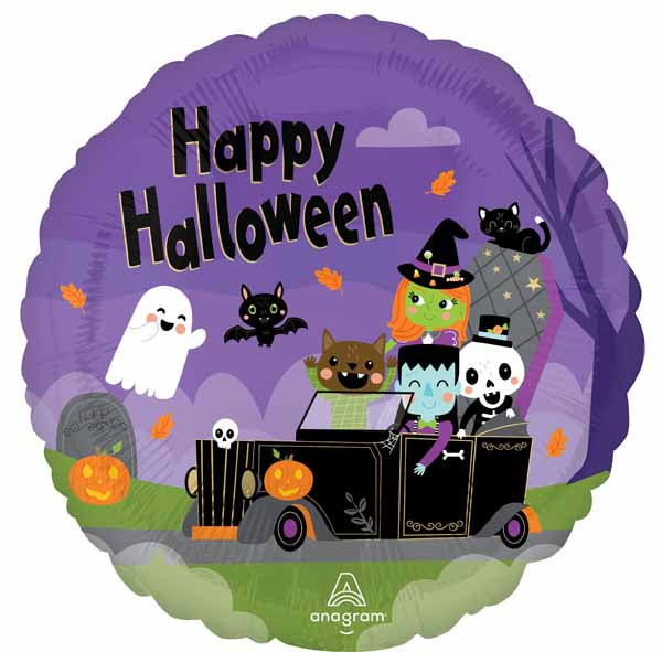 Halloween Monster Mingle 18-Inch Round Foil Balloon