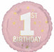 Little Miss 1st Birthday 18-Inch Round Foil Balloon