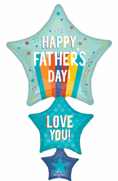 Happy Father's Day Playful Stripes Foil Balloon, 42 Inch