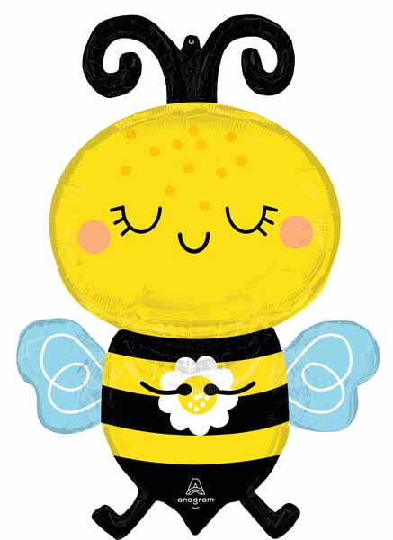 Happy Bee Shaped Foil Balloon, 32 Inch