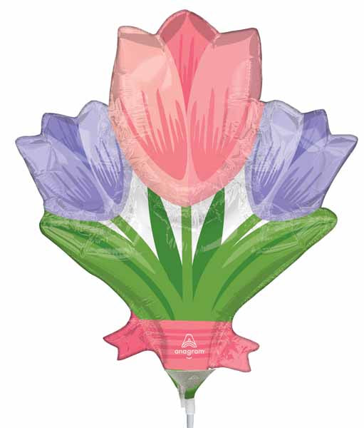 Spring Cheer Tulips Mini Shape Foil Balloon