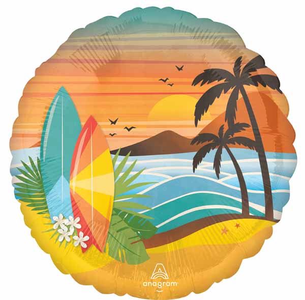 Beach Life 18-Inch Round Foil Balloon