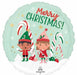 Merry Christmas Elves 18-Inch Round Foil Balloon