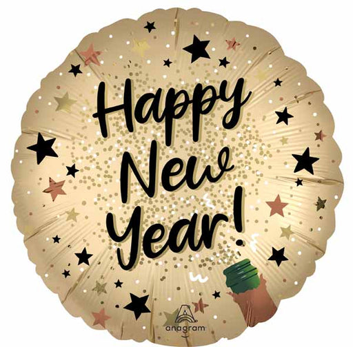 Natural Sparkle Happy New Year 18-Inch Round Foil Balloon