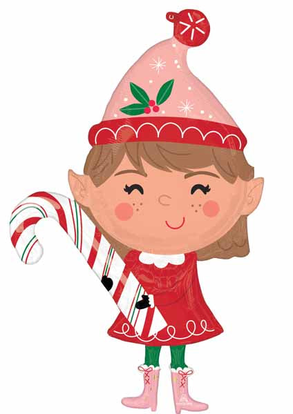 Merry Christmas Elf 39-Inch Shaped Foil Balloon