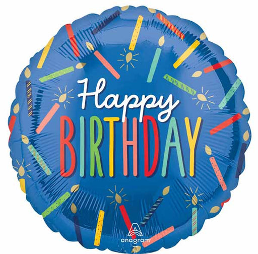 Birthday Candles 18" Round Foil Balloon