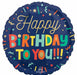 Bright Happy Birthday Block Letters 18" Round Foil Balloon