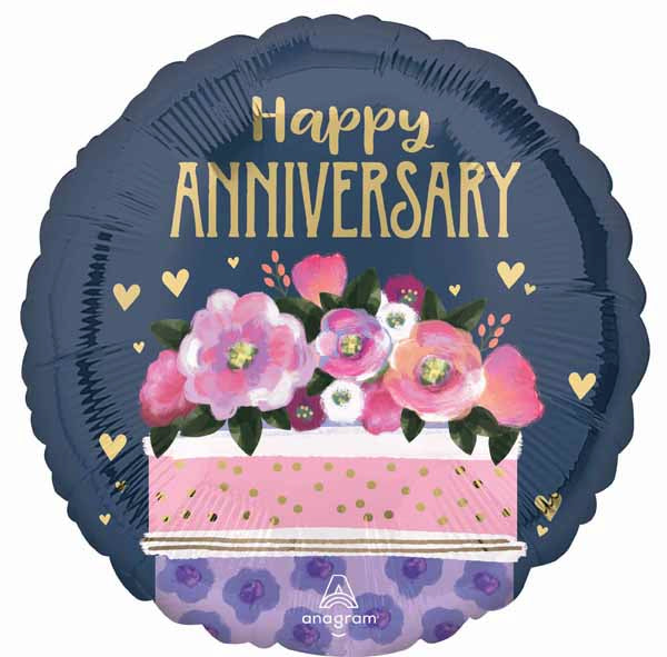 Anniversary Cake 18 Inch Round Foil Balloon