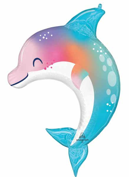 Under the Sea Dolphin 33-Inch Shaped Foil Balloon