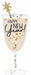 Bubbly Happy New Year Glass-Shaped Foil Balloon, 40 Inch