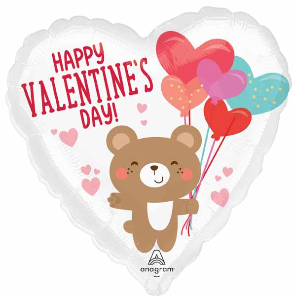 Bear Hugs Valentine's Day Heart Foil Balloon, 18 Inch