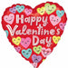 Happy Valentine's Day Smile Hearts 18-Inch Heart Foil Balloon