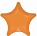 Vibrant Orange Star Foil Balloon, 19 Inch