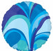 Blue Macro Marble 18-Inch Round Foil Balloon