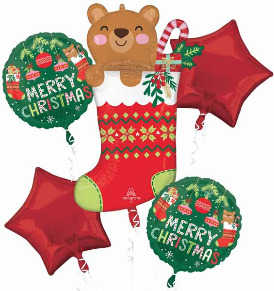 Beary Christmas Foil Balloon Bouquet