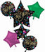 New Year Starlight Foil Balloon Bouquet, 5 Pieces