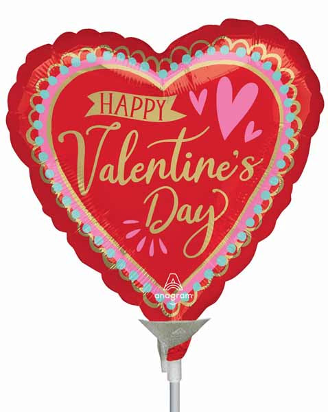 Artistic Affection Happy Valentine's Day 9-Inch Heart Foil Balloon