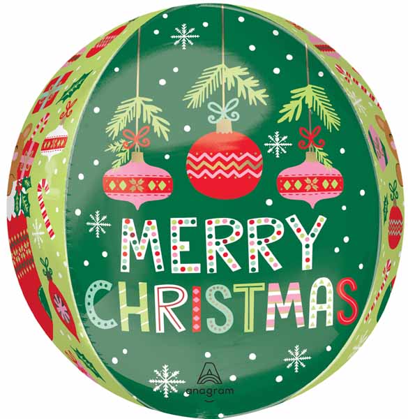 Beary Christmas 16" Orbz XL Foil Balloon