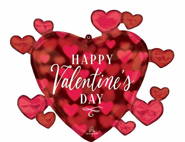 Romantic Glow Valentine's Day Heart Foil Balloon, 29 Inch