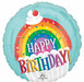 Rainbow Sprinkle Happy Birthday 18-Inch Round Foil Balloon