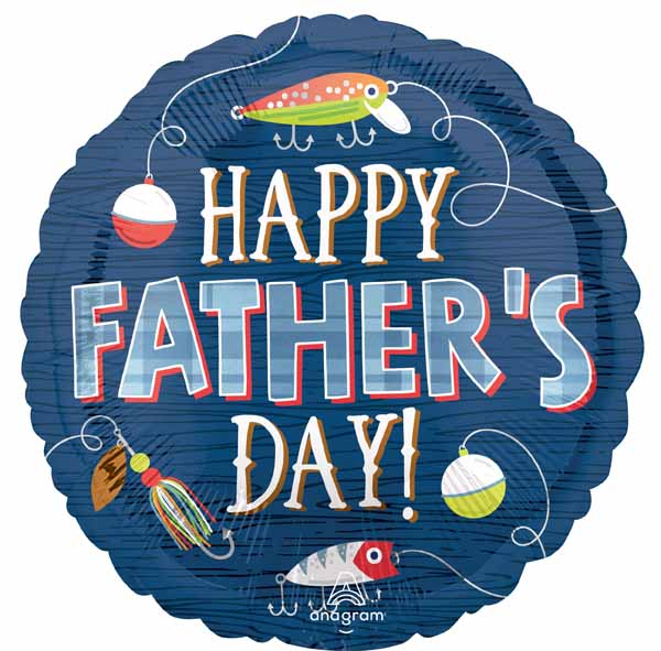 Hooked on Dad 18" Round Father's Day Foil Balloon