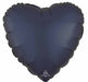 True Navy Satin Heart Foil Balloon, 18 Inch