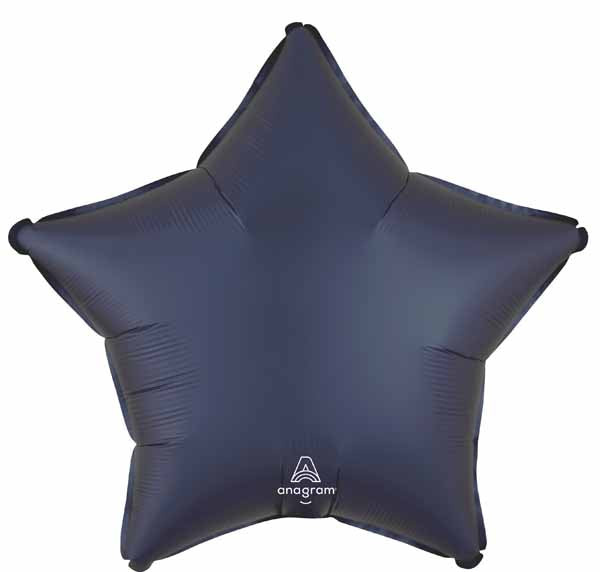 True Navy Satin Star Foil Balloon, 19 Inch