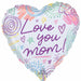 Love Mom Scribbles 28" Jumbo Heart Foil Balloon