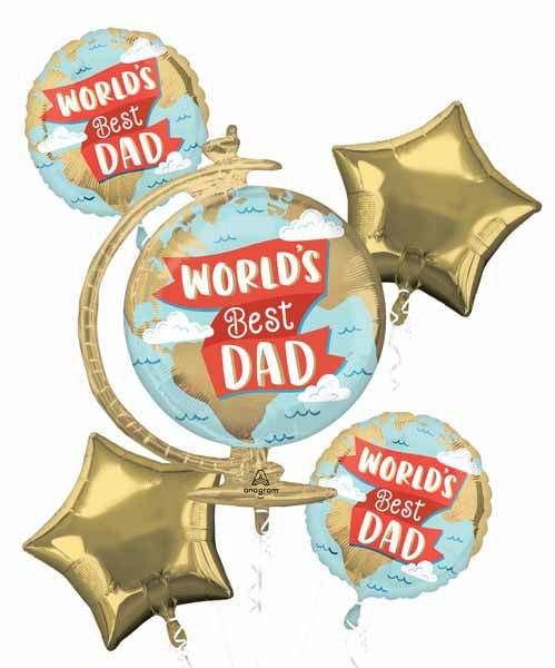 World's Best Dad Foil Balloon Bouquet
