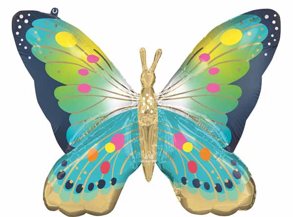 Blue Butterfly 30-Inch Shaped Foil Balloon
