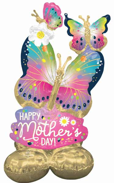 Mother's Day Vibrant Flutters 44" AirLoonz Foil Balloon