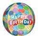 Sunny Balloons Happy Birthday 16" Orbz XL Foil Balloon