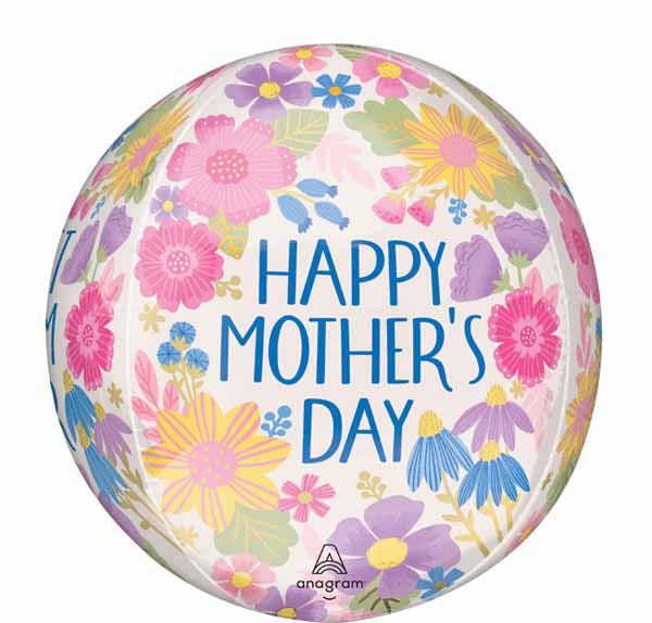Happy Mother's Day Botanical Lines 16" Orbz Foil Balloon