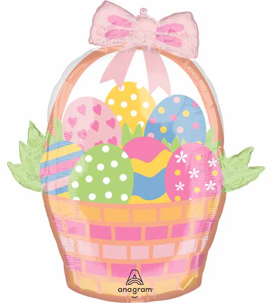 Easter Egg Basket 28-Inch Foil Balloon