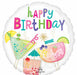 Cocktail Surprise Happy Birthday 18 Inch Round Foil Balloon