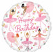 Ballerina Girl Happy Birthday 18-Inch Round Balloon