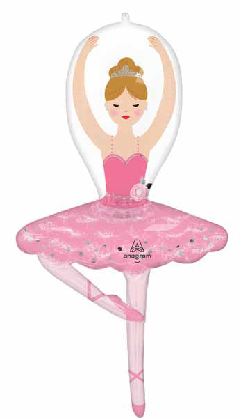 43-Inch Ballerina Girl Shaped Foil Balloon
