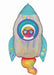 Outer Space Rocket 29" Holographic Foil Balloon