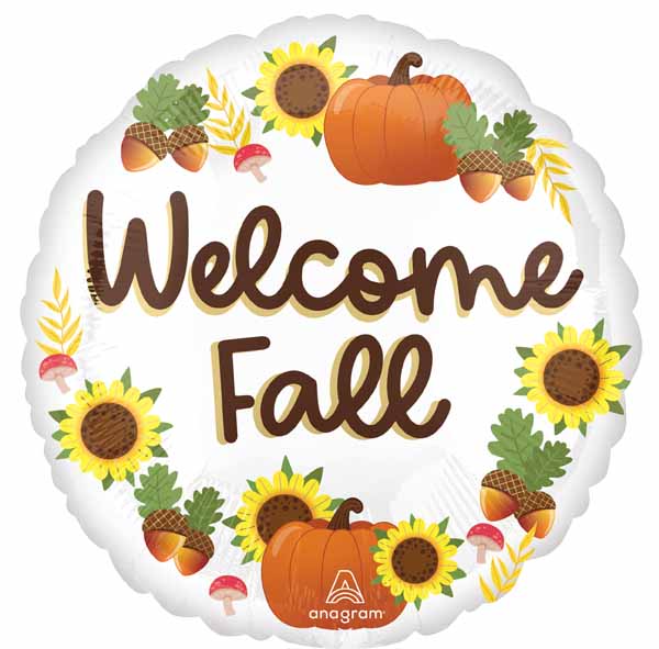 Welcome Fall 18" Round Foil Balloon